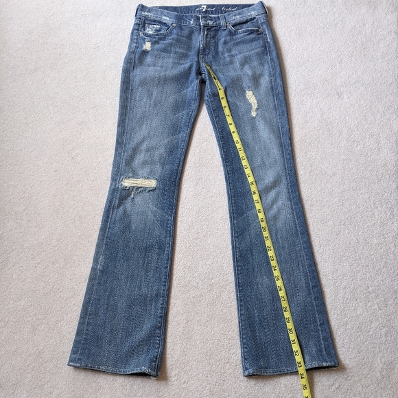 7 For All Mankind Y2K style bootcut crystal jeans Sz 27 - Picture 6 of 9